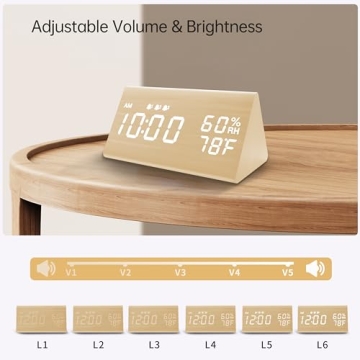 Stylish JALL Digital Alarm Clock with Custom Alarms and Humidity Sensor