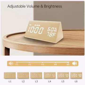 Stylish JALL Digital Alarm Clock with Custom Alarms and Humidity Sensor