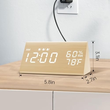 Stylish JALL Digital Alarm Clock with Custom Alarms and Humidity Sensor