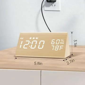 Stylish JALL Digital Alarm Clock with Custom Alarms and Humidity Sensor