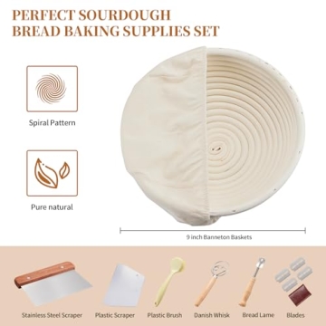 Dimpola Banneton Bread Proofing Basket Set for All Bakers