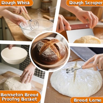 Dimpola Banneton Bread Proofing Basket Set for All Bakers