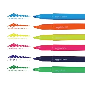 Amazon Basics Chisel Tip Highlighters 12-Pack Assorted Colors