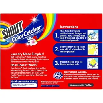 Shout Color Catchers for Laundry, Allow Mixed Washes, Prevents Color Runs and Maintains Original Clothing, 72 Count