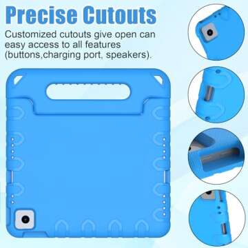 BMOUO Kids Case for iPad Air 5th/4th Generation (10.9 inch,2022/2020), iPad Air 5/4 Case with Screen Protector, Shockproof Protective Kids Case with Handle Stand for iPad Air 4/5 Gen, Blue