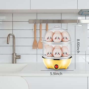 Decdeal Egg Cooker 14 Egg Capacity Kitchen Essential