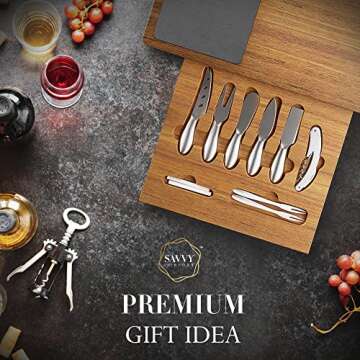 Savvy Comfort | Premium Luxury Cheese Board Set - Charcuterie Board Set and Cheese Platter Set | Aca...