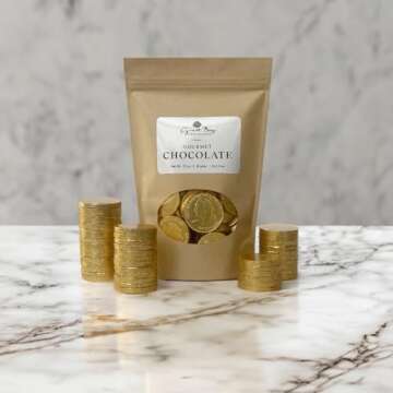 Great Bay Chocolates Large Milk Chocolate Coins. Nut-Free (12 OZ - Approximately 45 pieces)