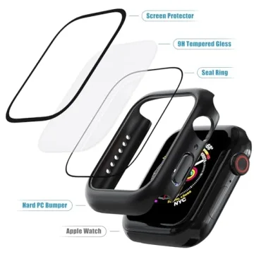Foamia Apple Watch 44mm Case with Tempered Glass Cover