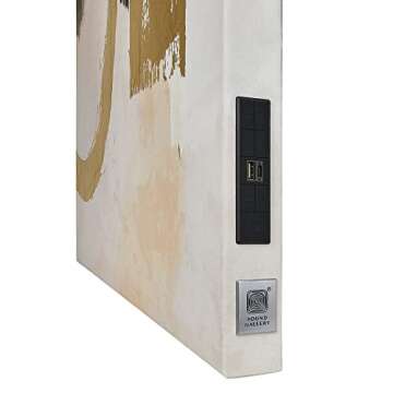 Sound Gallery Canvas Wall Art with Bluetooth Speakers for Modern Home Decor, 8 Sizes, 54 Designs for Living Room, Bedroom, Office, Wireless Surround Sound, Abstract Painting, Gold Rush, 40x26 inch