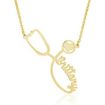 Custom Stethoscope Name Necklace - Perfect Gift for Medical Professionals
