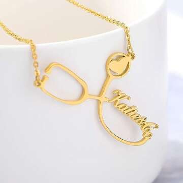 Custom Stethoscope Name Necklace - Perfect Gift for Medical Professionals
