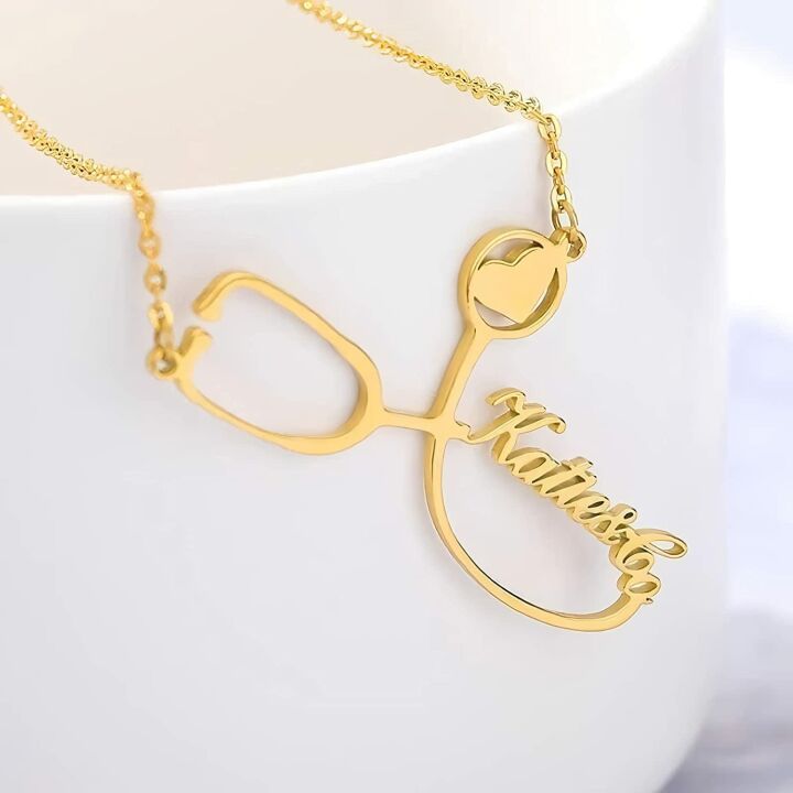 Custom Stethoscope Name Necklace - Perfect Gift for Medical Professionals