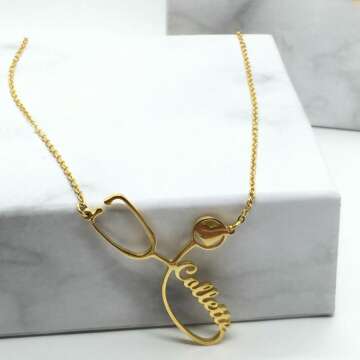 Custom Stethoscope Name Necklace - Perfect Gift for Medical Professionals