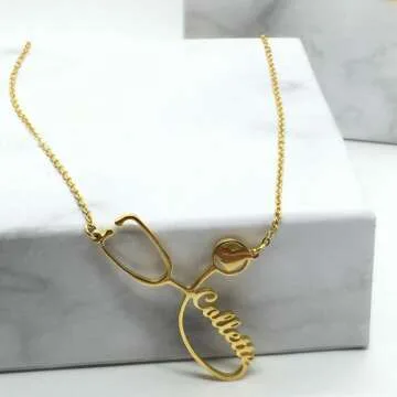 Custom Stethoscope Name Necklace - Perfect Gift for Medical Professionals