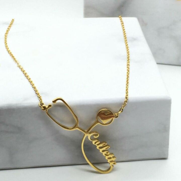Custom Stethoscope Name Necklace - Perfect Gift for Medical Professionals