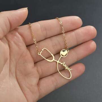 Custom Stethoscope Name Necklace - Perfect Gift for Medical Professionals