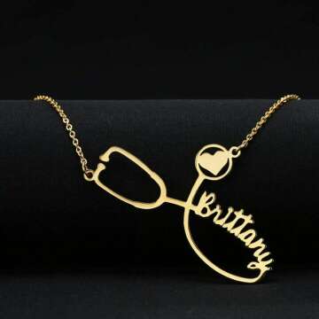 Custom Stethoscope Name Necklace - Perfect Gift for Medical Professionals