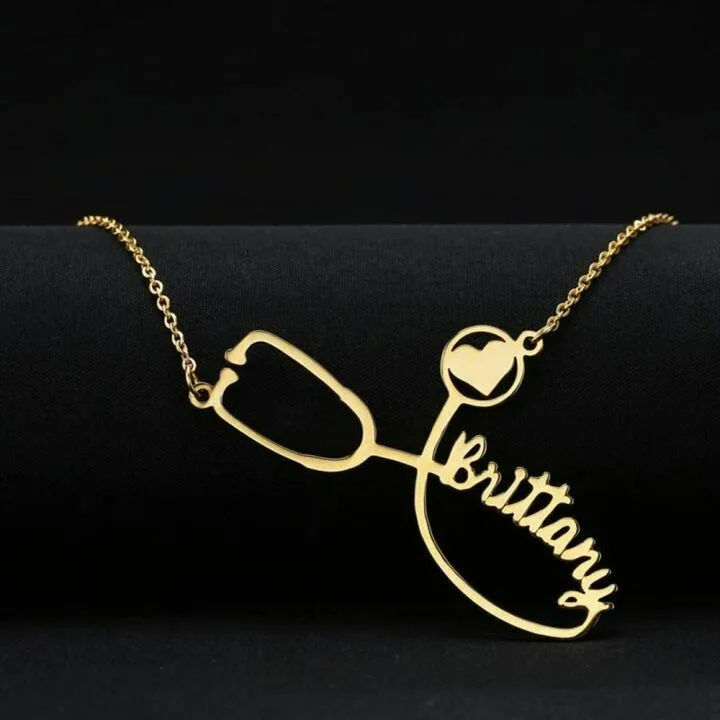 Custom Stethoscope Name Necklace - Perfect Gift for Medical Professionals