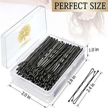 KANPRINCESS 100PCS 2.4Inch Bobby Pins Black,Pain-Free Bobby Pins for All Hair Types,Hair Pins for Wo...