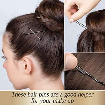 KANPRINCESS 100PCS 2.4Inch Bobby Pins Black,Pain-Free Bobby Pins for All Hair Types,Hair Pins for Women Girls,Hairpins for Buns with Box(Black)