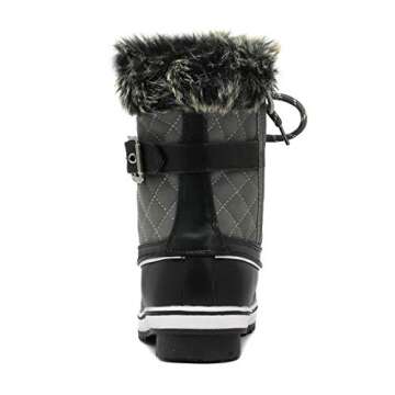 DREAM PAIRS Women's River 3 Grey Mid Calf Waterproof Winter Snow Boots Size 10 M US