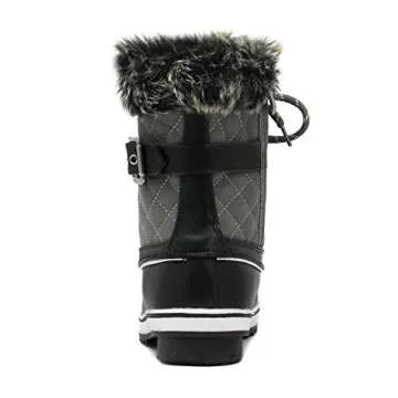 DREAM PAIRS Women's River 3 Grey Mid Calf Waterproof Winter Snow Boots Size 10 M US