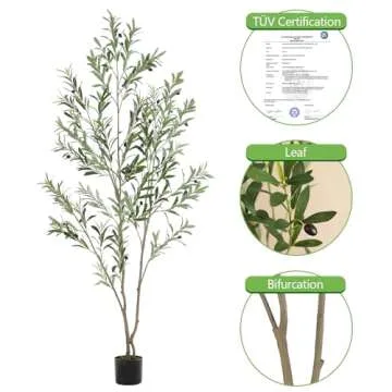 Realead Faux Olive Tree 6ft for Home and Office Decor