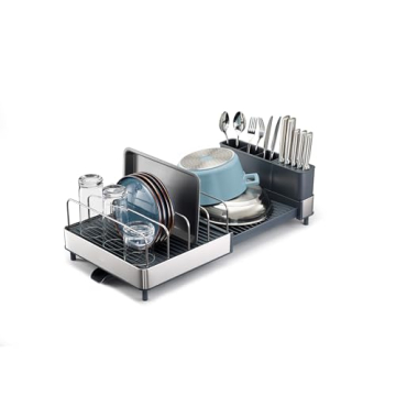 Joseph Joseph Extend Max Steel Expanding Dish Drying Rack, with high Capacity Large for Items, Cutle...