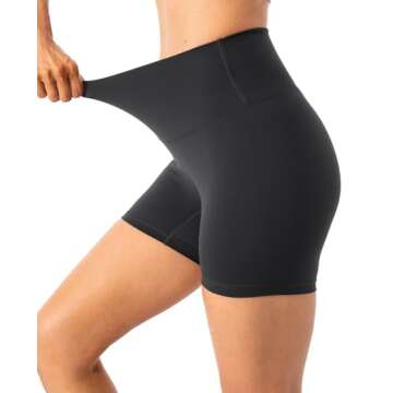 Lavento Women's All Day Soft Biker Shorts 5 Inch - High Waisted Workout Gym Running Yoga Short (Dark Gray, 4)