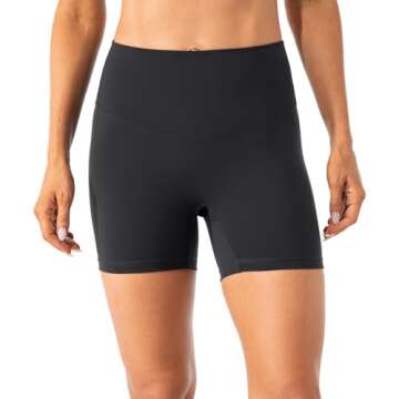 Lavento Women's All Day Soft Biker Shorts 5 Inch - High Waisted Workout Gym Running Yoga Short (Dark Gray, 4)