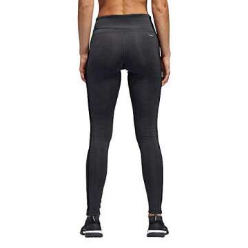 adidas Womens 3 Stripe Active Tights (XL, Carbon/Black)