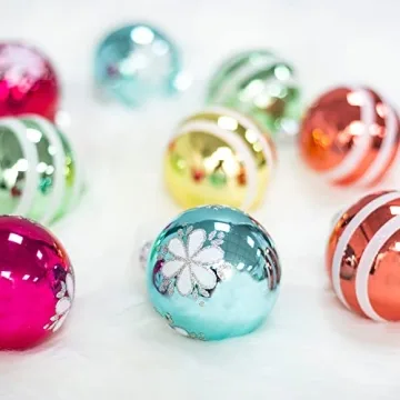 Amooca Colorful Glass Balls Set for Christmas Ornaments