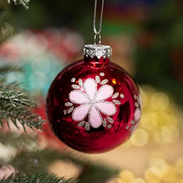 Amooca Colorful Glass Balls Set for Christmas Ornaments