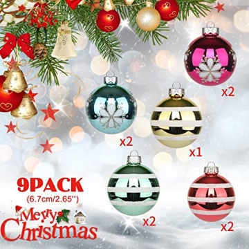 Amooca Colorful Glass Balls Set for Christmas Ornaments