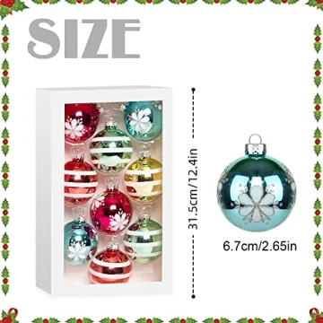 Amooca Colorful Glass Balls Set for Christmas Ornaments