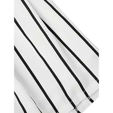 MakeMeChic Women's 2 Piece Outfit Summer Striped V Neck Crop Cami Top with Shorts White S