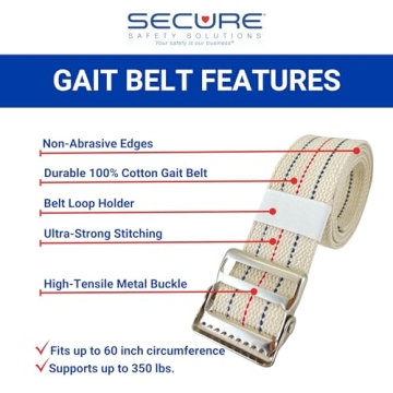 Secure Gait Belt for Seniors - 60” Quick Release