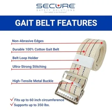 Secure Gait Belt for Seniors - 60” Quick Release