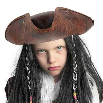 Skeleteen Faux Leather Pirate Hat for Cosplay and Costumes