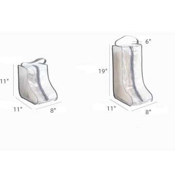 2 Set Boot Storage Bags - Waterproof Short & Tall Boots Organizer