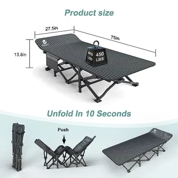 Lightweight Mopaicot Camping Cot for Adults - Comfort Anywhere