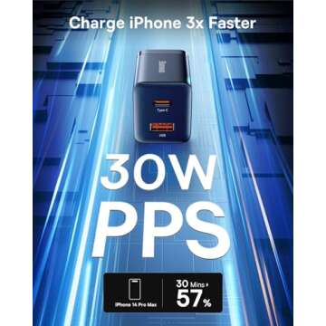 Baseus 30W Dual Port USB C PD Charger Block for iPhone, iPad & More Fast Charging