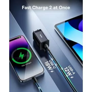 Baseus 30W Dual Port Fast Charger Block for iPhone & More