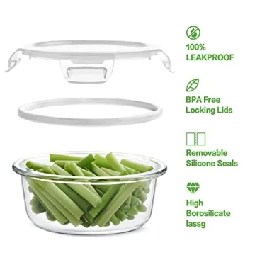 HOMBERKING 24pc Leak-Proof Glass Food Storage Containers