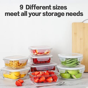 HOMBERKING 24pc Leak-Proof Glass Food Storage Containers