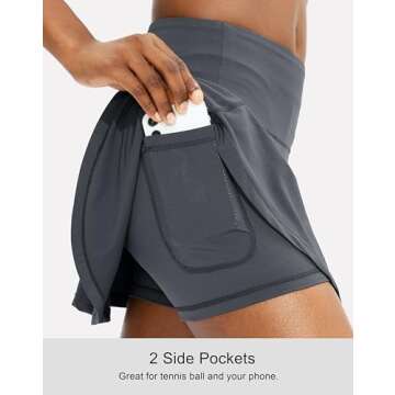 SANTINY Tennis Skirt with Pockets - Stylish & Functional