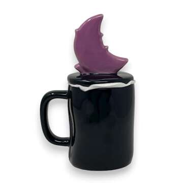 Rae Dunn HOCUS POCUS Halloween Mug - BLACK with topper - Ceramic - 16 oz