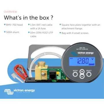 Victron Energy BMV-702 Battery Monitor with Shunt & Display - 6.5-95 VDC - Grey
