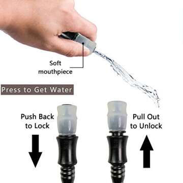 KUREIDA Hydration Bladder 2 Liter Leak Proof Water Reservoir,BPA Free,Wide Opening,Military Water Bladder Combined with Hydration Backpacks for Biking Hiking Running Camping Climbing,White